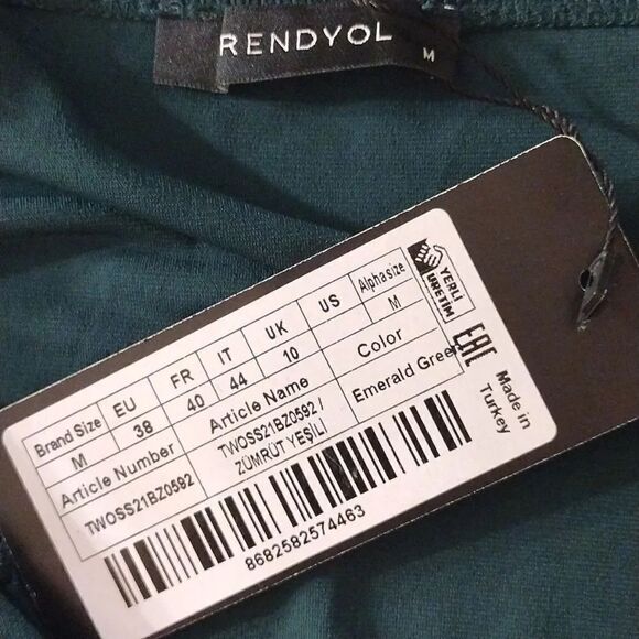 Trendyol Emerald Green One Shoulder Satin Tank Top Medium NWT - Picture 12 of 14